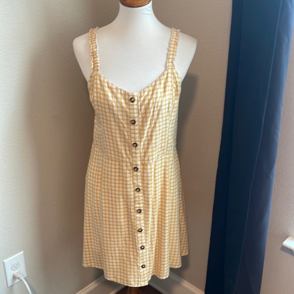 Hollister yellow and white dress